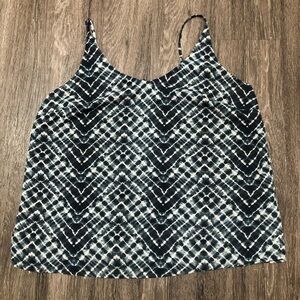 Banana Republic Navy & Pink Tie Dye Chevron Cami - Size Large Petite